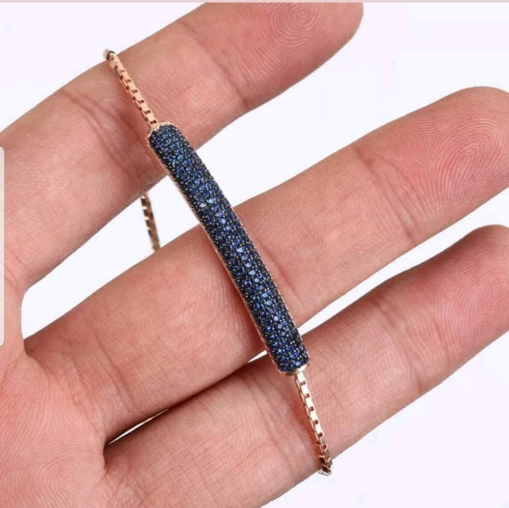 Sapphire &Rose gold, Topaz ends sinch bracelet